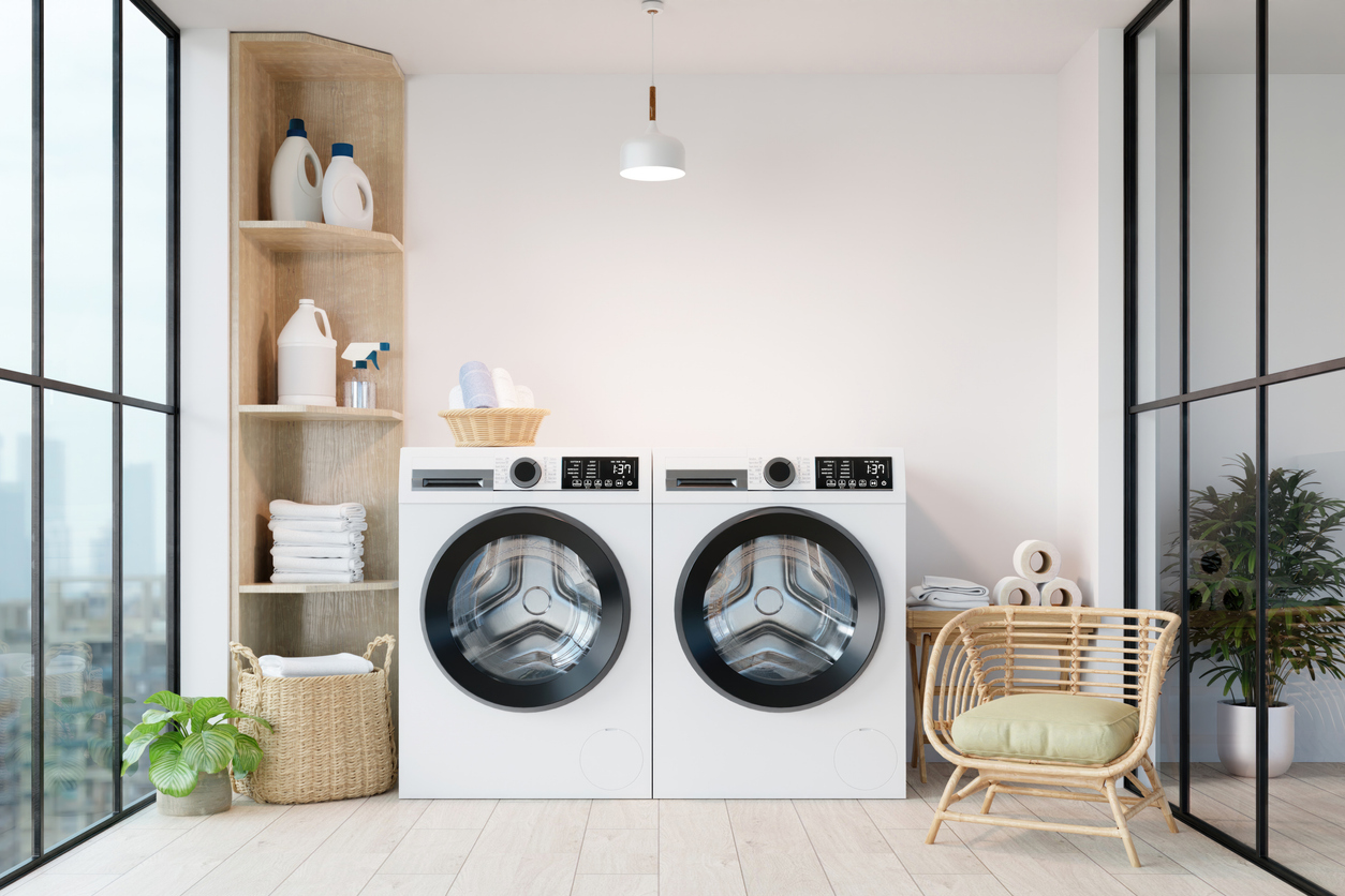 Laundry room with washer and dryer